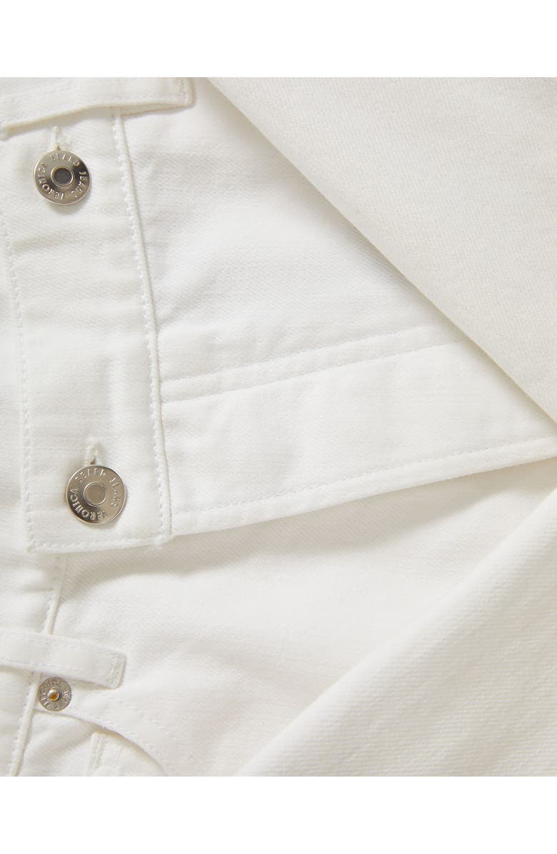 Veronica Beard Ellis Overlap Waistband Denim Shorts, Alternate, color, White