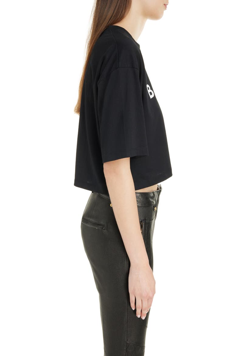 Logo Crop Cotton Graphic T-Shirt, Alternate, color, EAB BLACK/ WHITE