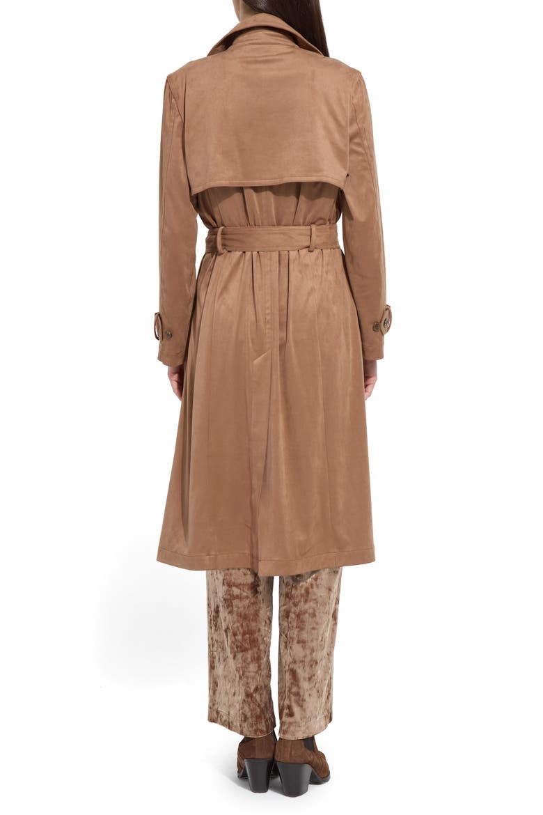 Agatha Faux Suede Trench Coat, Alternate, color, LUX CAM
