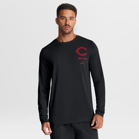 Men's Nike Black Cincinnati Reds 2-Hit Legend Dri-FIT Long Sleeve T-Shirt