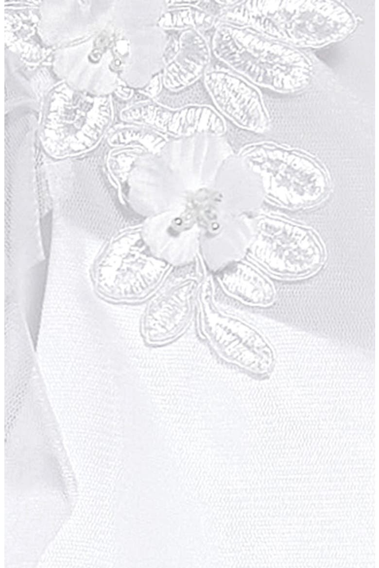 Iris & Ivy Illusion Lace Cape Sleeve First Communion Dress, Alternate, color, WHITE