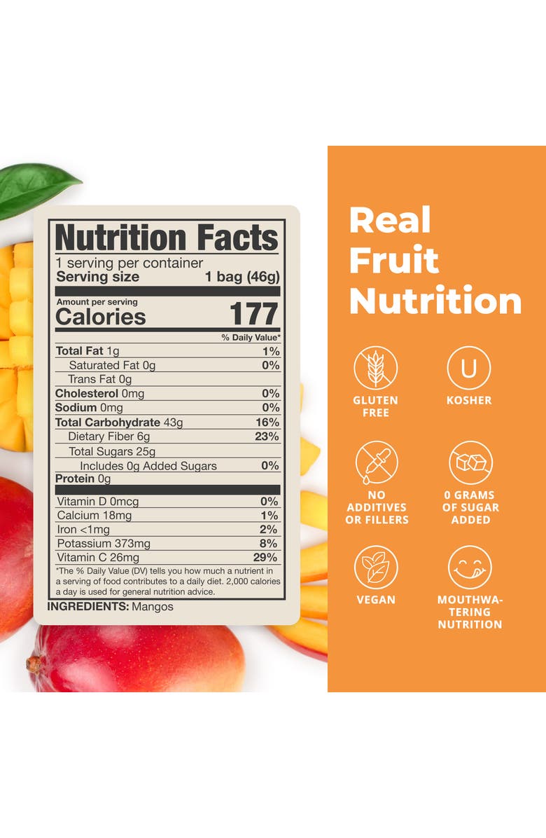Balance of Nature Freeze Dried Mango Slices Real Fruit Snack Five Pack, Alternate, color, NO COLOR