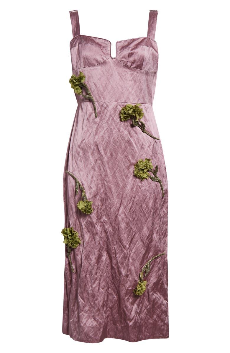 Erdem Floral Embroidered Duchesse Satin Cocktail Dress, Alternate, color, 