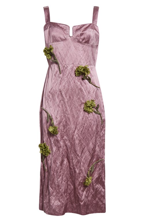 ERDEM ERDEM FLORAL EMBROIDERED DUCHESSE SATIN COCKTAIL DRESS