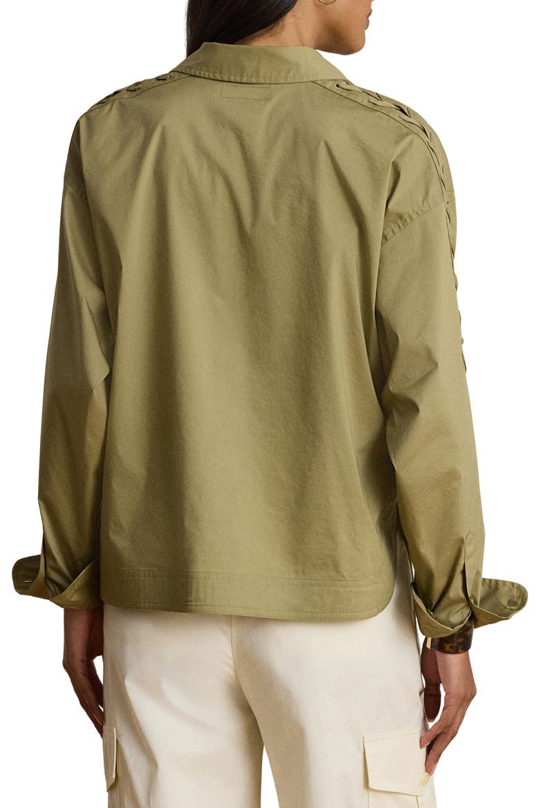 Silky Stretch Cotton Utility Shirt, Alternate, color, LIGHT AGAVE GREEN