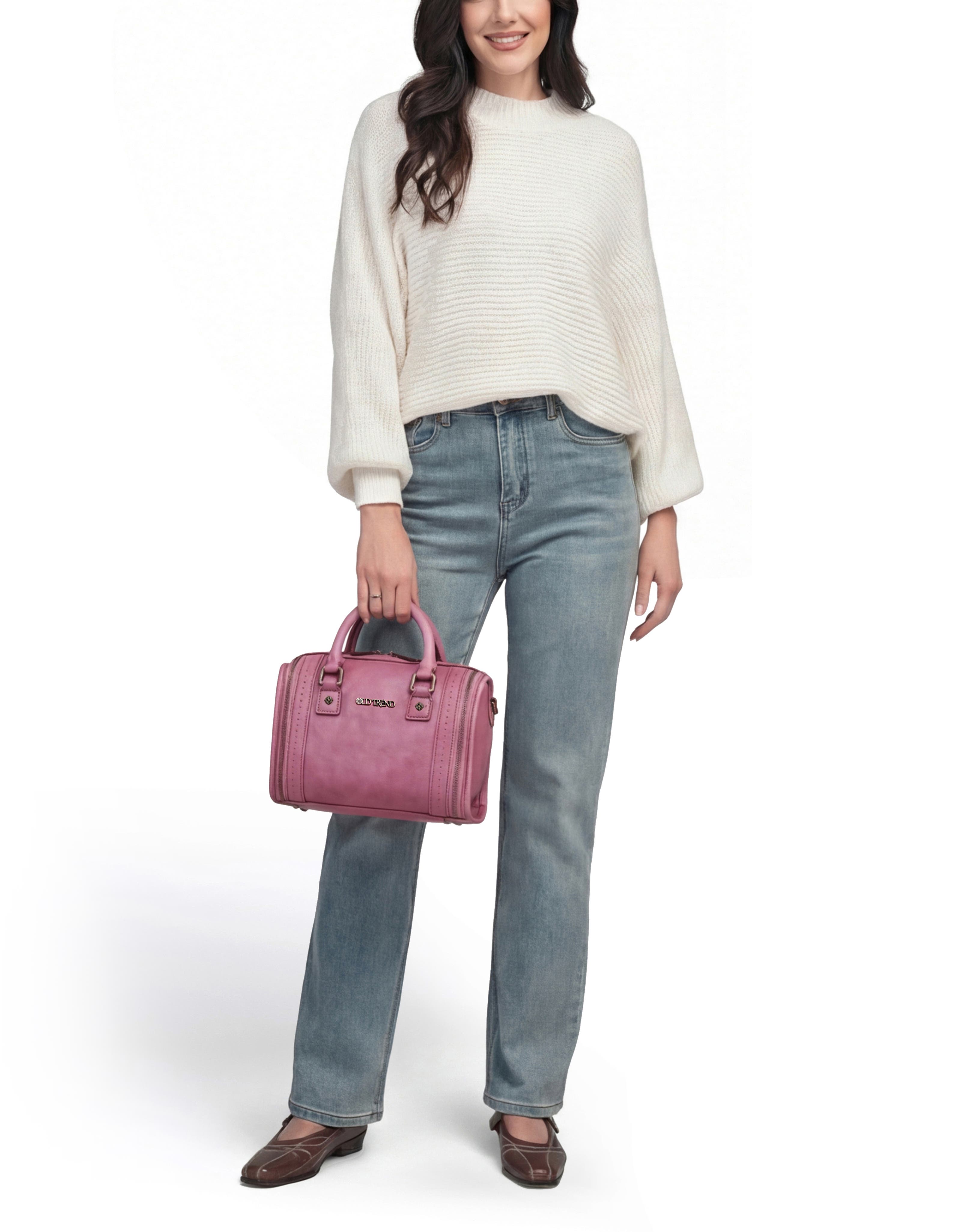 Mini Trunk Genuine Leather Structured Crossbody, Alternate, color, Orchid
