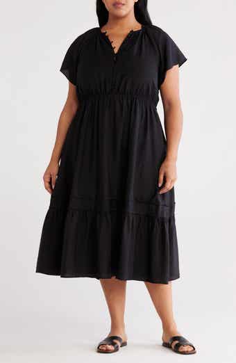 Caslon® Flutter Sleeve Tiered Dress