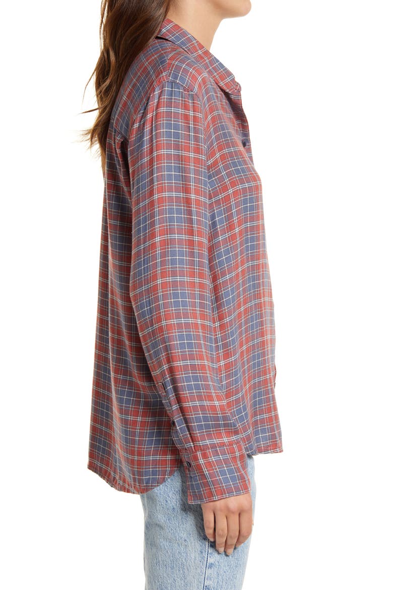 Plaid Boyfriend Shirt, Alternate, color, GREY- RUST TAMERA PLAID