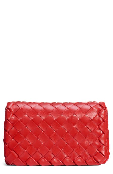 Mini Intrecciato Leather Crossbody Flap Bag