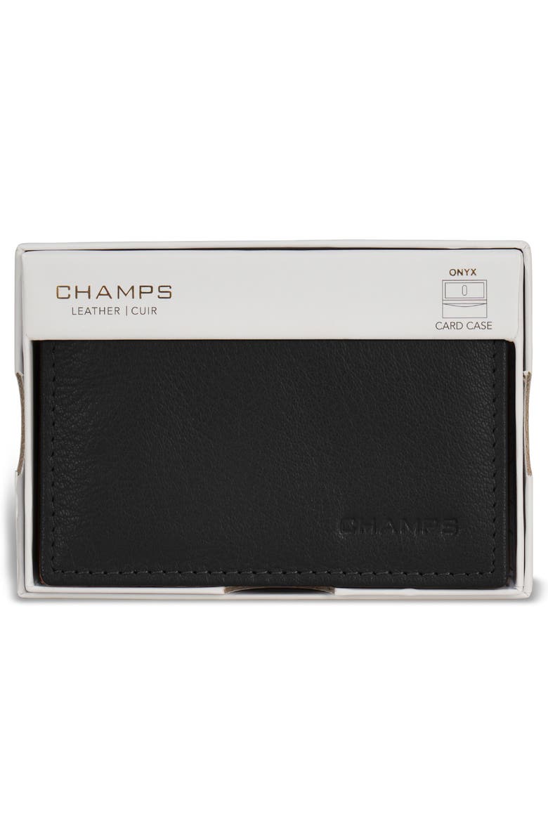 CHAMPS Onyx Leather RFID Vertical Slim Wallet, Alternate, color, Black