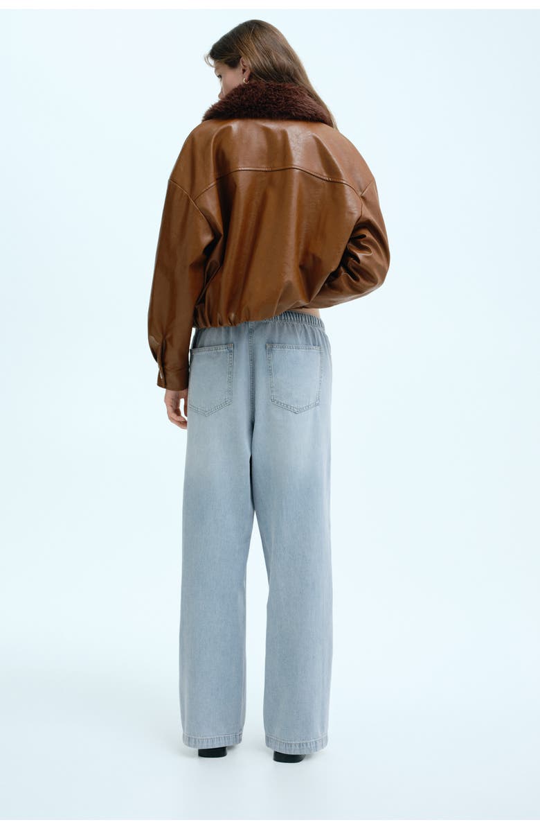 H&M Denim Drawstring Trousers, Alternate, color, 