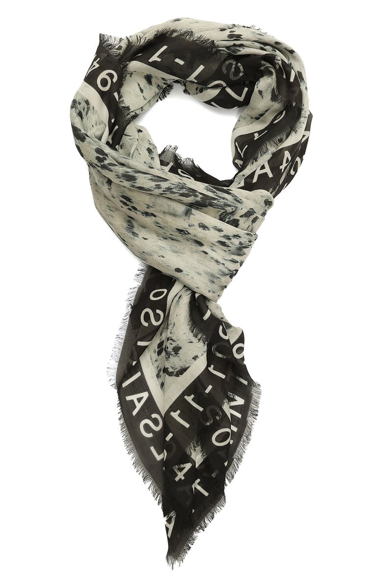 AllSaints Canter Large Square Scarf, Alternate, color, Ecru White