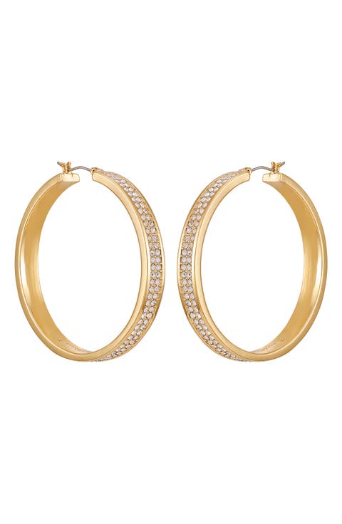 Pavé Crystal Hoop Earrings