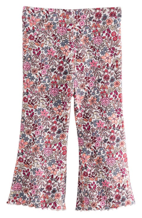 Kids' Floral Rib Flare Leggings (Little Kid)