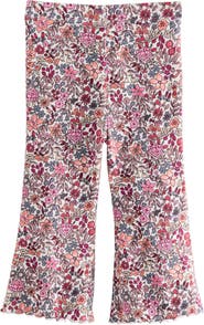 NEXT Kids' Floral Rib Flare Leggings