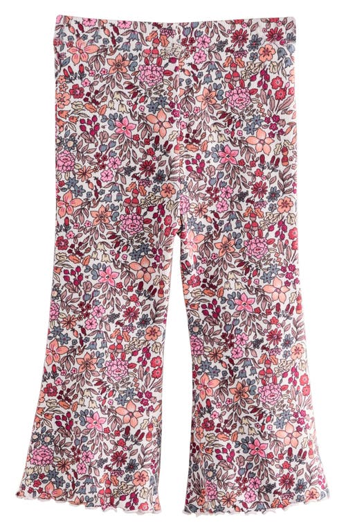 Next Kids' Floral Rib Flare Leggings In Multi