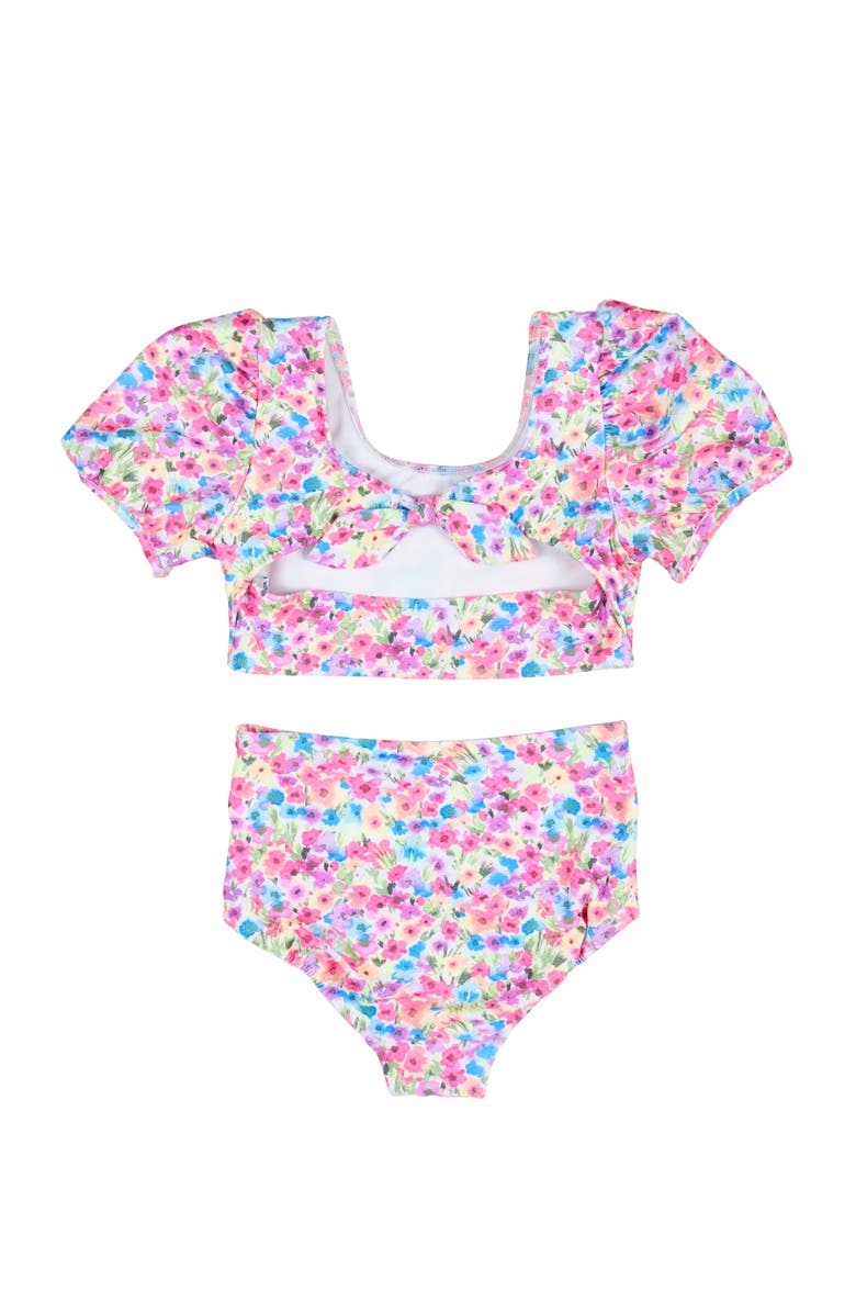 Florence Eiseman Floral Puff Sleeve Bikini, Alternate, color, Multicolor