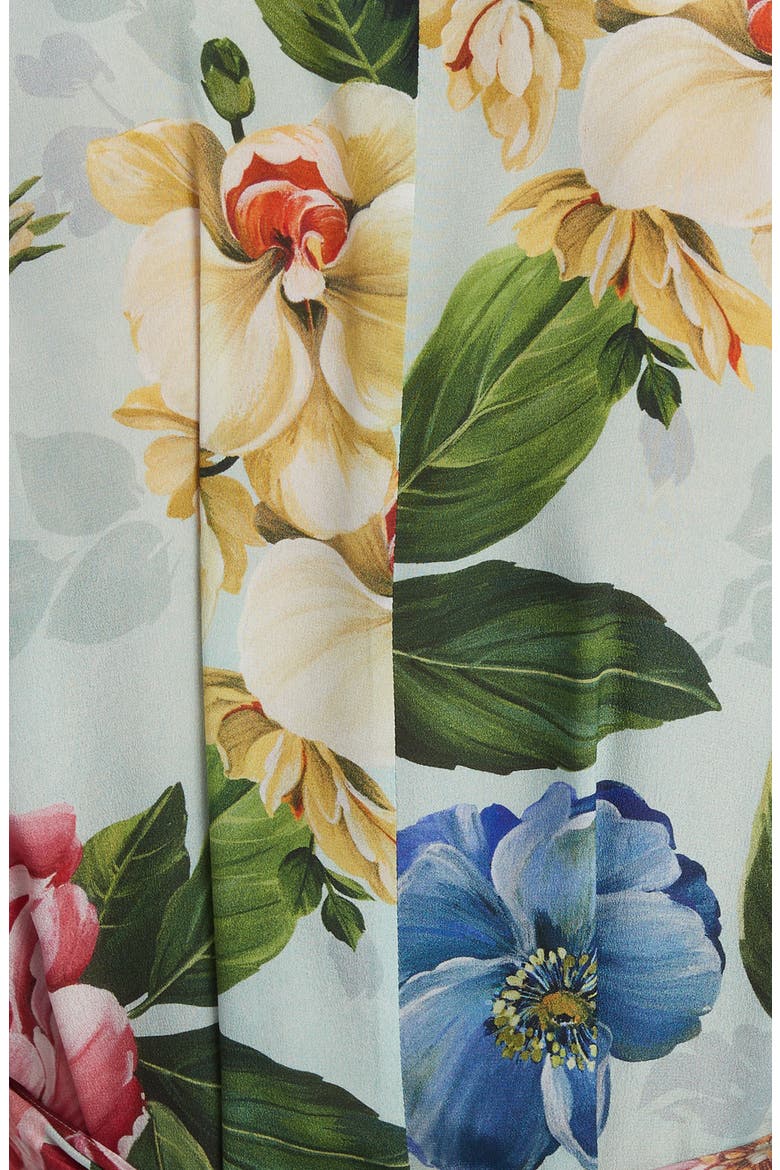 Floral Print Silk Wide Leg Jumpsuit, Alternate, color, HC1AM BLUE FLORAL