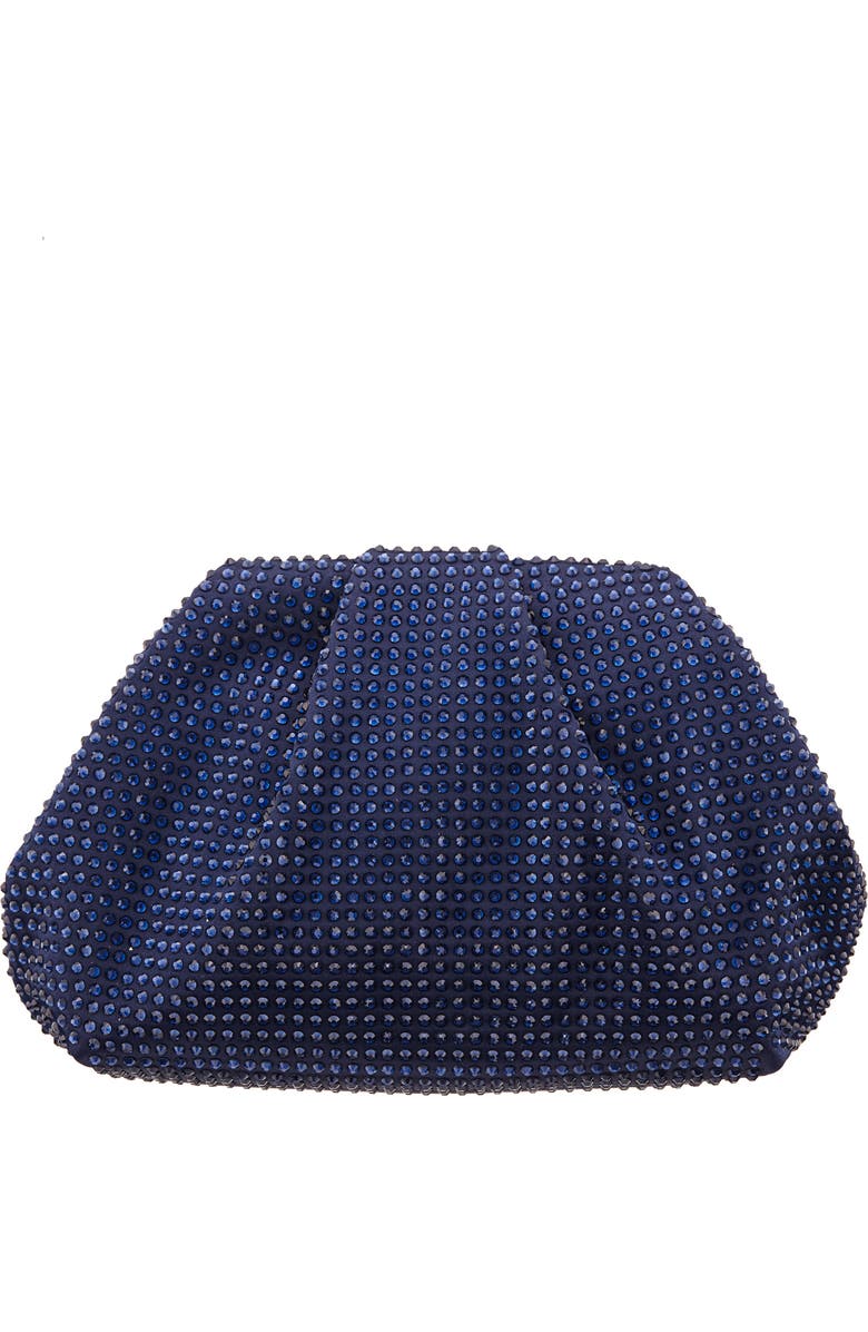 Nina Crystal Frame Satchel, Main, color, Navy Multi