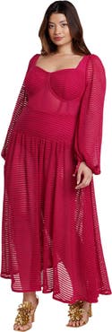ELOQUII Patbo X Eloquii Corset Waist Maxi Dress