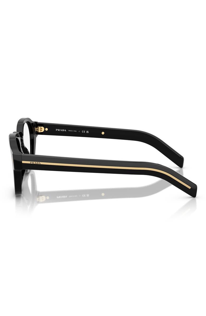 Prada 49mm Round Phantos Sunglasses, Alternate, color, Black / Blue Light