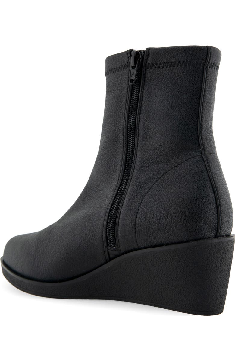Aerosoles Binnie Wedge Bootie, Alternate, color, Black Stretch Pebbled Faux