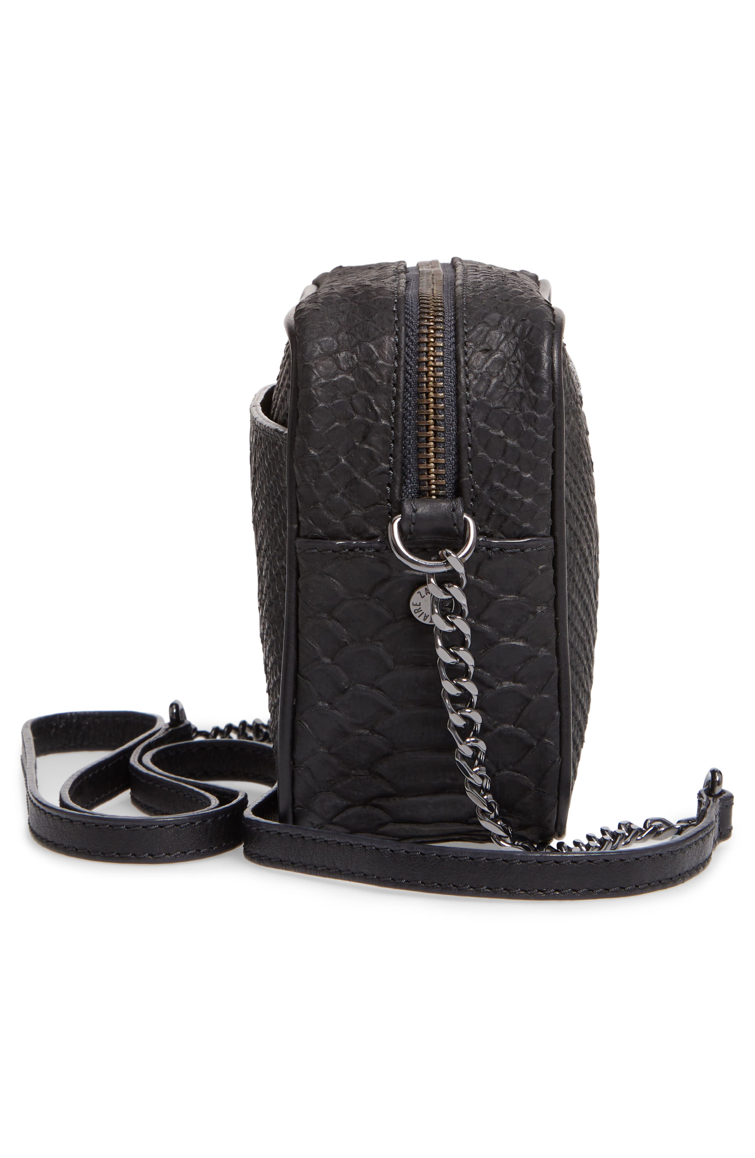Zadig & Voltaire XS Boxy Savage Croc Embossed Leather Crossbody Bag, Alternate, color, 