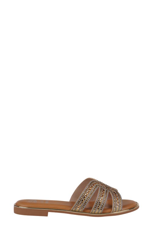 Gc Shoes Clara Rhinestone Slide Sandal In Gold
