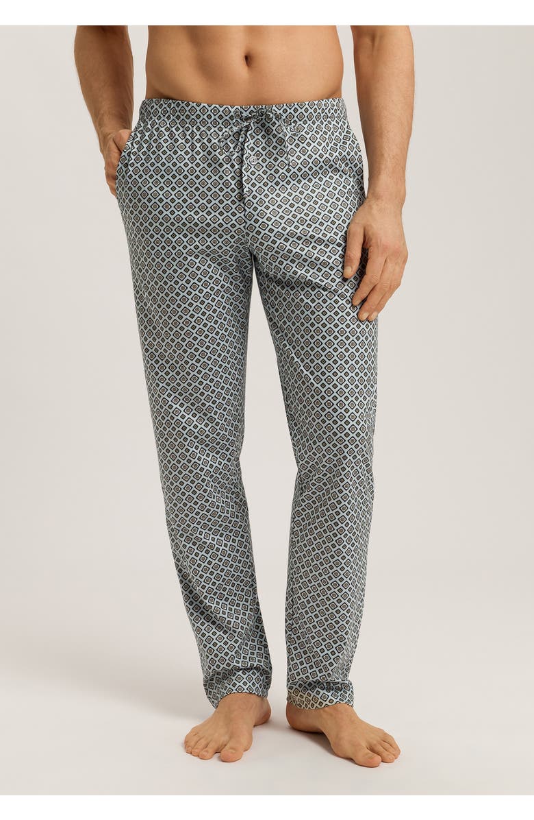 Hanro Night And Day Cotton Drawstring Pajama Pants, Alternate, color, Grey Gems Print