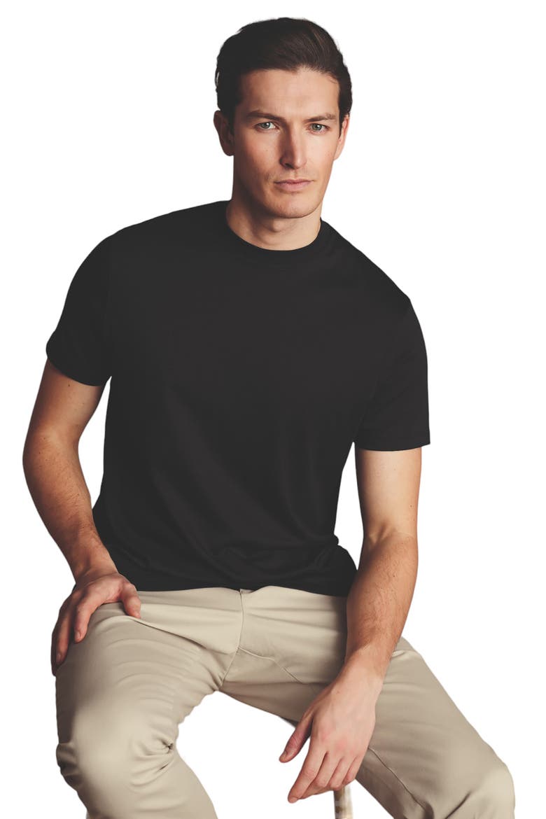Cotton Jersey Short Sleeve Tyrwhitt Tee, Alternate, color, Black