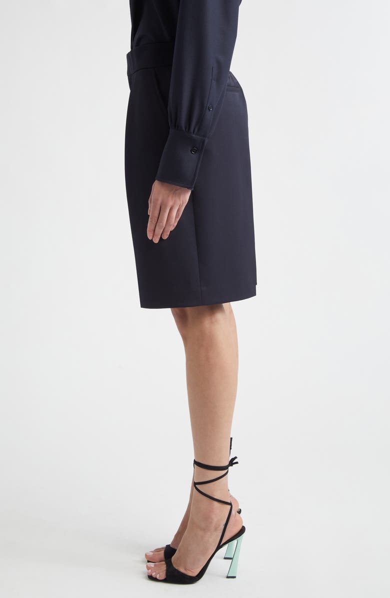 Victoria Beckham Tailored Wool Blend Bermuda Shorts, Alternate, color, Midnight