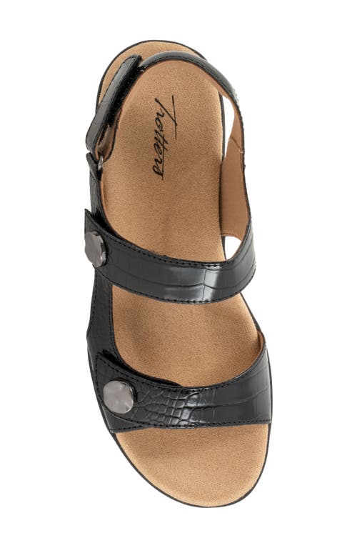 Trotters Romi Croco Slingback Sandal In Black