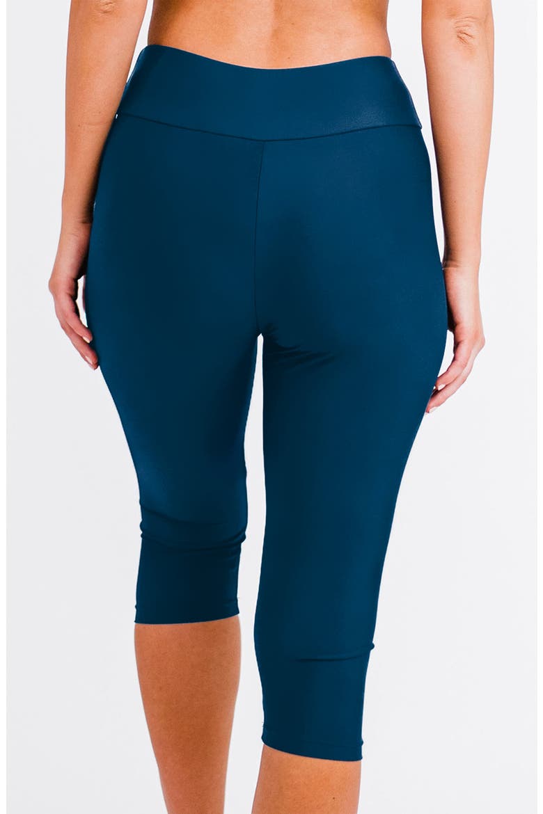Capri Swim Leggings, Alternate, color, Space Blue