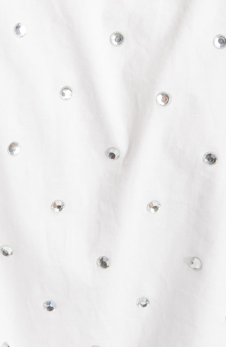 Rabanne Stud Detail Cotton Button-Up Shirt, Alternate, color, 