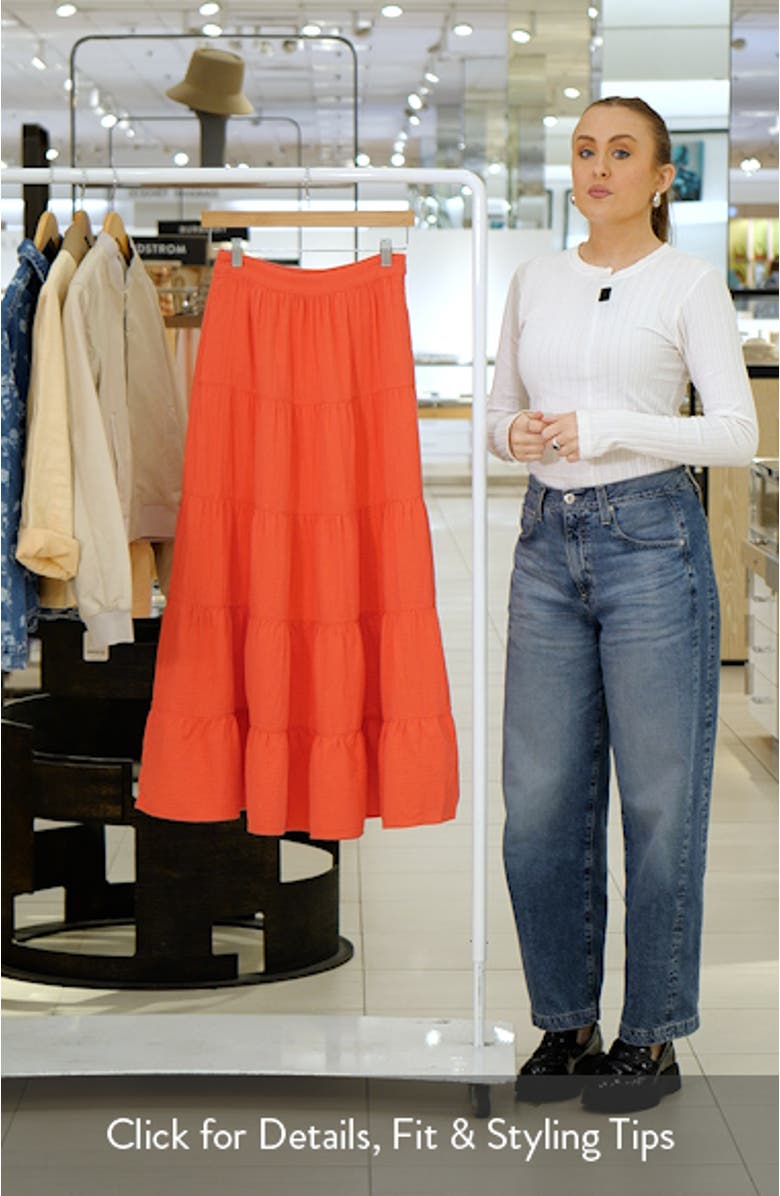Nadia Tiered Cotton Maxi Skirt, sales video thumbnail