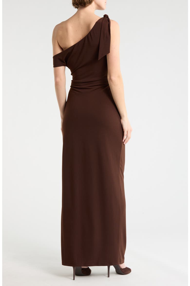 Ruched Midi Dress, Alternate, color, BROWN
