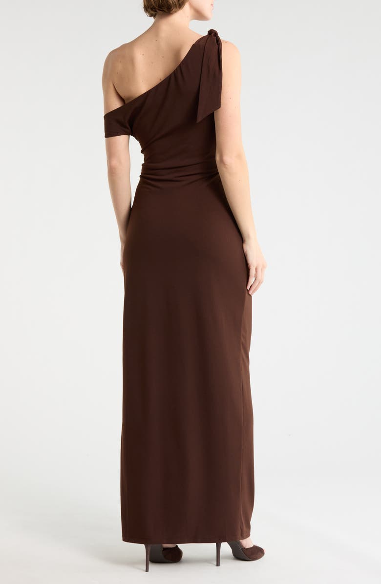 WAYF Ruched Midi Dress, Alternate, color, Brown