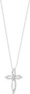 EFFY Sterling Silver Diamond Cross Pendant Necklace