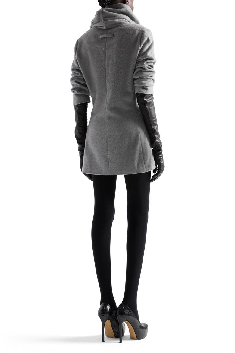 Ruched High Neck Wool Blend Minidress, Alternate, color, WOOL BLEND SLAT