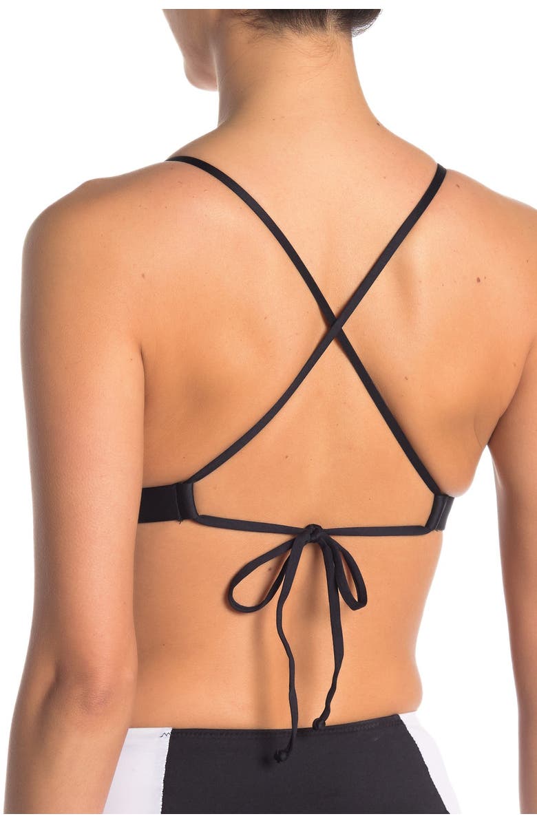 MOSSIMO Spell Bound Ruffle Mesh Cutout Bikini Top, Alternate, color,