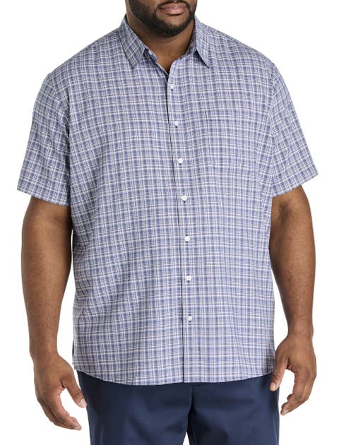 Big & Tall Plaid Microfiber Sport Shirt
