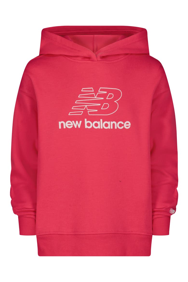 Kids' Logo Pullover Hoodie & Flare Leggings Set, Alternate, color, HI-PINK
