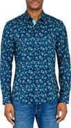 CONSTRUCT Slim Fit Lily Bouquet Recycled 4-Way Stretch Performance Long Sleeve Shirt