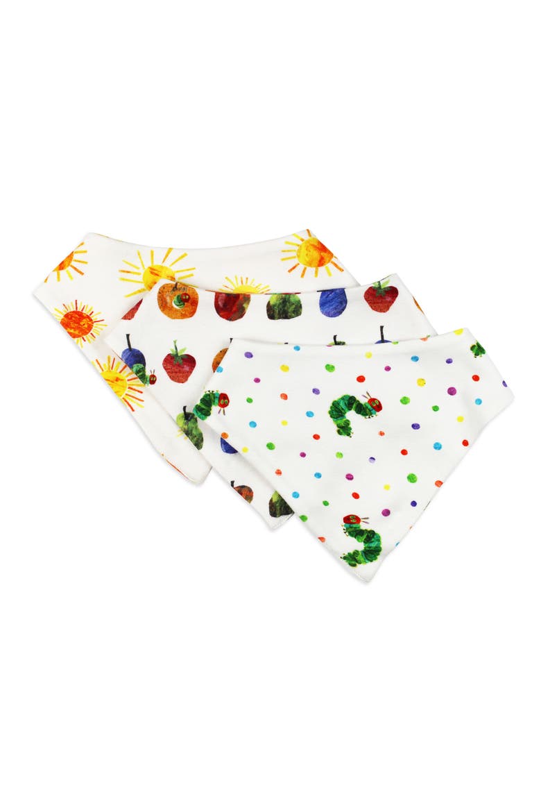 Assorted 3-Pack Organic Cotton Bandana Bibs, Main, color, WHITE MULTI