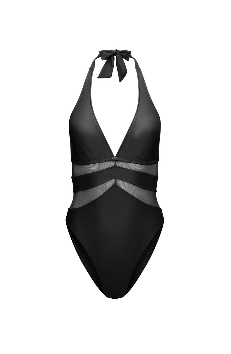 Adore Me Rikki Swimwear One Piece Swimsuit, Alternate, color, Black