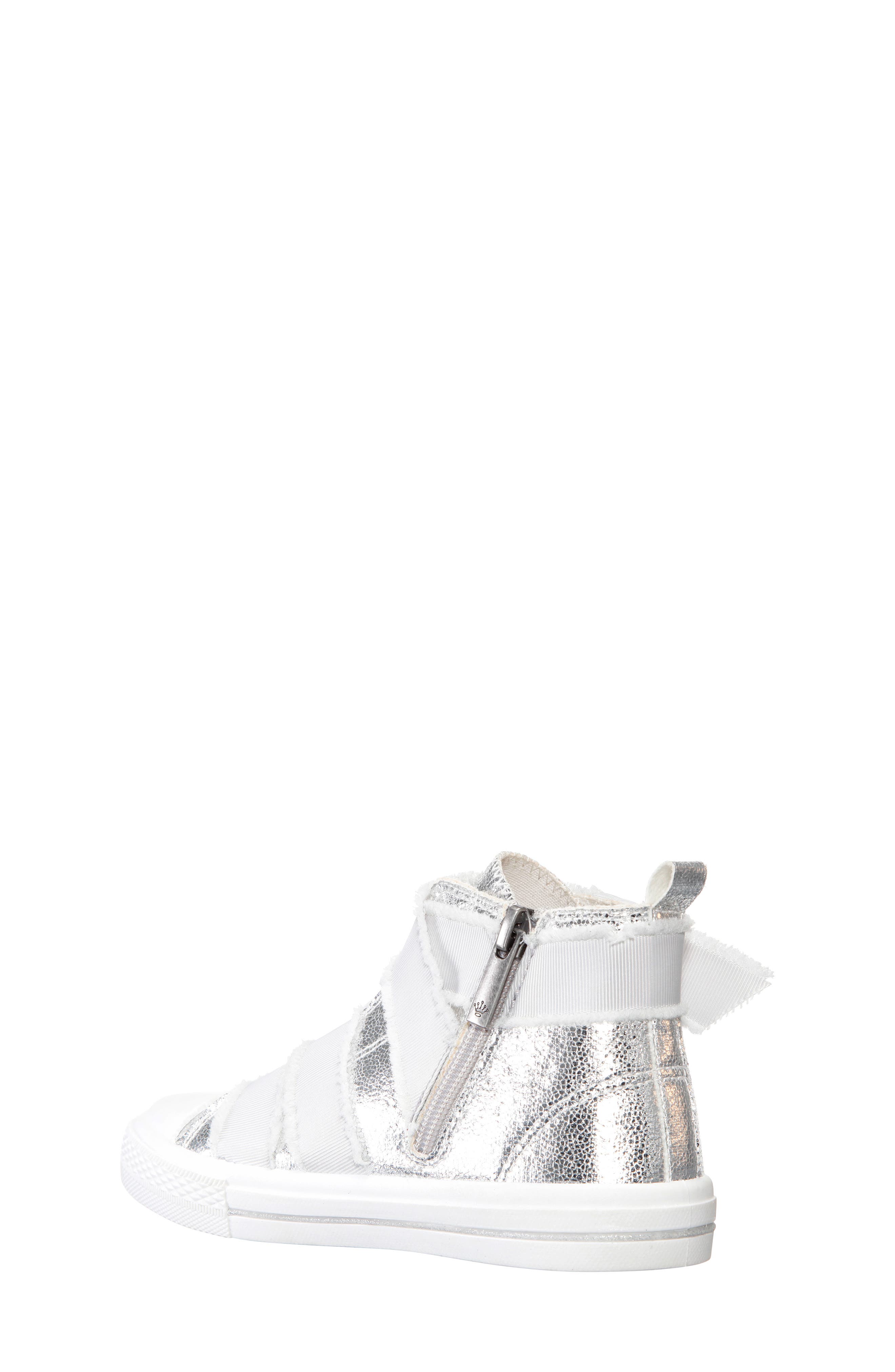 Ellen Metallic High Top Sneaker, Alternate, color, SILVER CRACKLED METALLIC