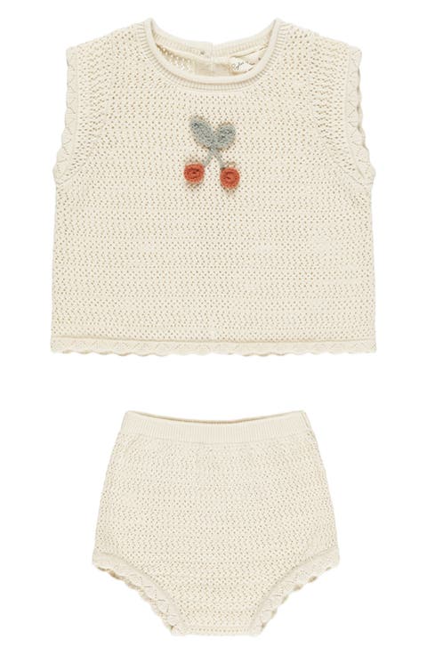 Scallop Knit Cotton Tank & Bloomers Set