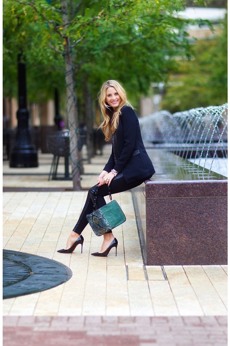 Faux Leather Front Leggings, Alternate, color, BLACK