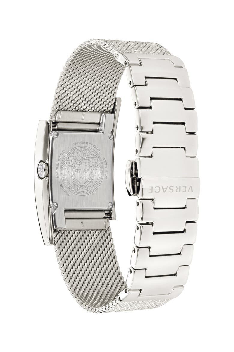 Greca Icon Diamond Bracelet Watch, 39mm x 21mm, Alternate, color, SILVER/ WHITE/ SILVER