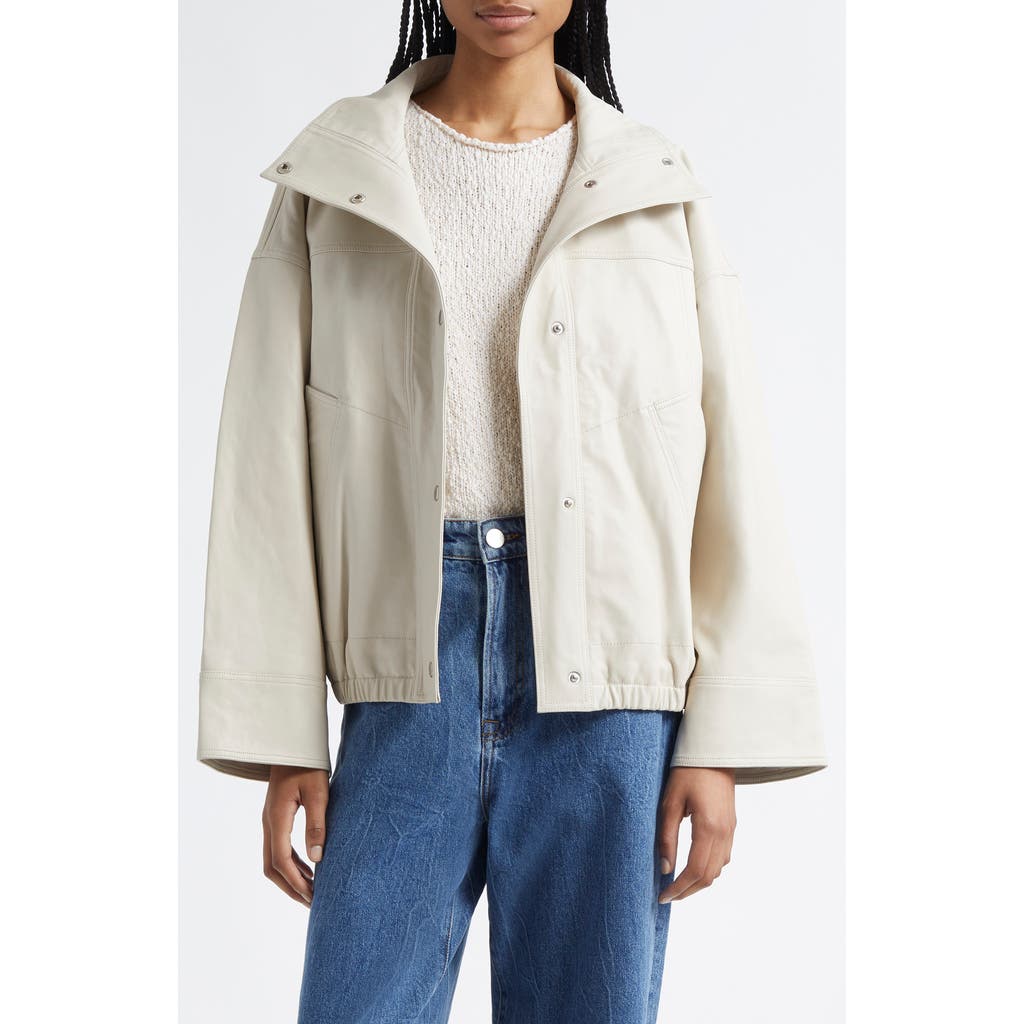 Rohe Reinvented Leather Jacket In Chalk